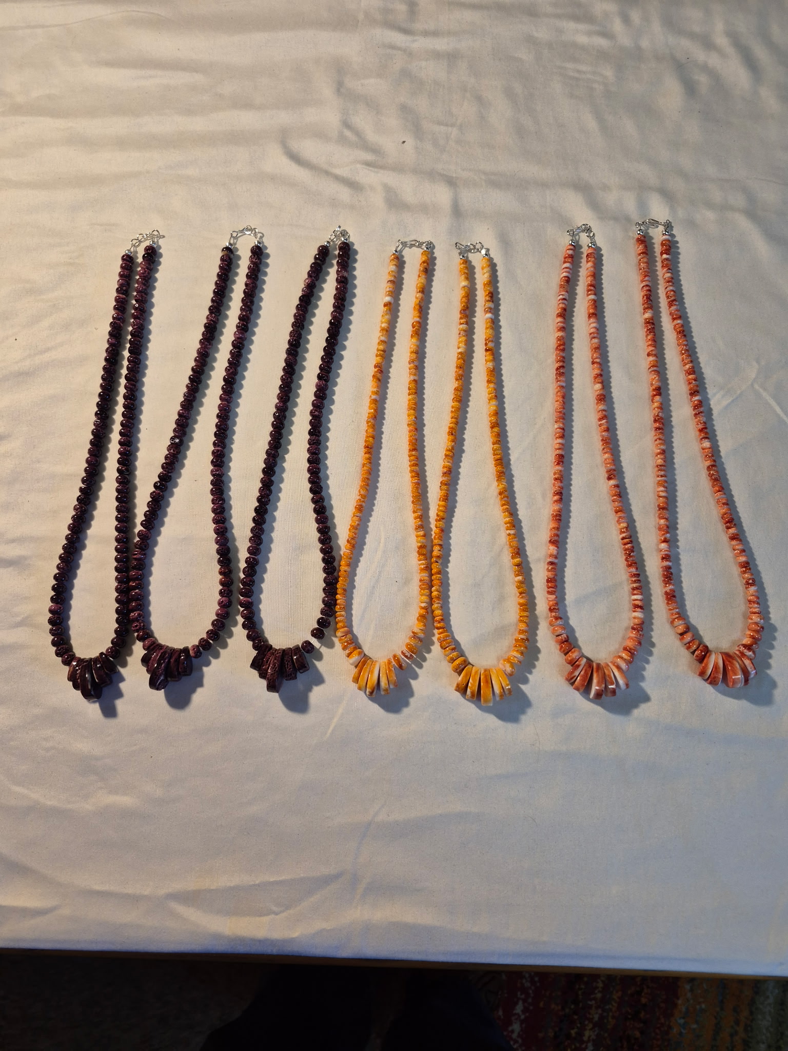 Single orange and turquoise necklace